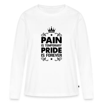 Fierté de la douleur - T-shirt manches longues Premium bio Femme - blanc - Devant - Julia (174cm)