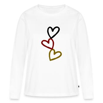 verknüpftes - Frauen Premium Bio Langarmshirt - Weiß - Vorne - Julia (174cm)