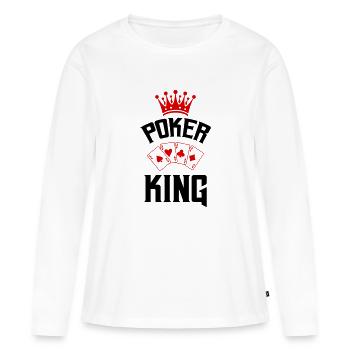 poker king - Frauen Premium Bio Langarmshirt - Weiß - Vorne - Julia (174cm)
