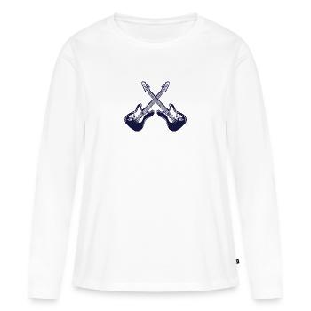 E guitares croisées instrument - T-shirt manches longues Premium bio Femme - blanc - Devant - Julia (174cm)