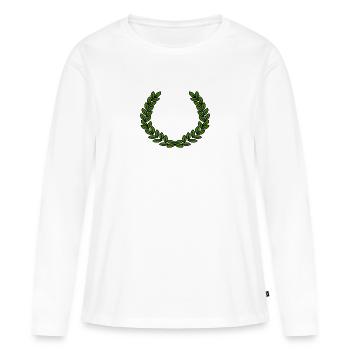 couronne de laurier - T-shirt manches longues Premium bio Femme - blanc - Devant - Julia (174cm)