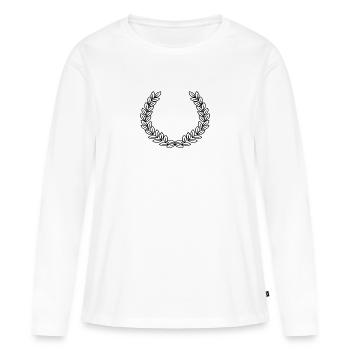 couronne de laurier - T-shirt manches longues Premium bio Femme - blanc - Devant - Julia (174cm)
