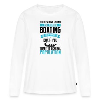 Drachenboot und Drachenboot Crew - Frauen Premium Bio Langarmshirt - Weiß - Vorne - Julia (174cm)