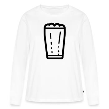 Bière - T-shirt manches longues Premium bio Femme - blanc - Devant - Julia (174cm)