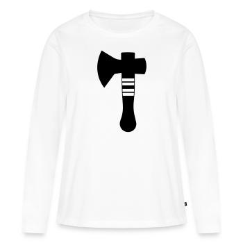 Axt - Frauen Premium Bio Langarmshirt - Weiß - Vorne - Julia (174cm)