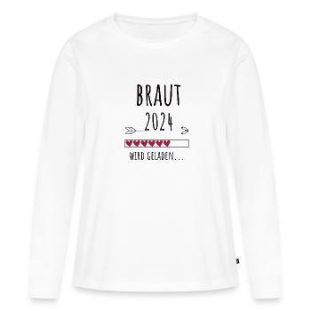 Zukünftige Braut 2024 Hochzeit Bride to be - Frauen Premium Bio Langarmshirt - Weiß - Vorne - Julia (174cm)