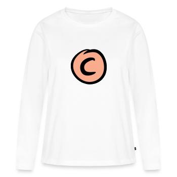Copyright Zeichen. © Copy Symbol. Handgezeichnet. - Frauen Premium Bio Langarmshirt - Weiß - Vorne - Julia (174cm)
