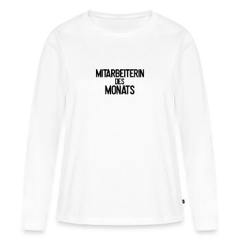 Mitarbeiterin des Monats - Frauen Premium Bio Langarmshirt - Weiß - Vorne - Julia (174cm)