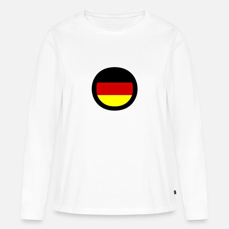 Deusche Flagge - Frauen Premium Bio Langarmshirt - Weiß