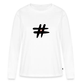 Signe du losange. #. Signe de ponctuation. Panneaux Web. - T-shirt manches longues Premium bio Femme - blanc - Devant - Julia (174cm)