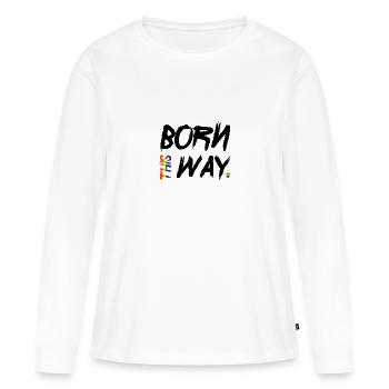LGBT né de cette façon gay pride CSD rainbow - T-shirt manches longues Premium bio Femme - blanc - Devant - Julia (174cm)