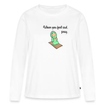 Islam Koran Sure Zitat Allah Gebet Moslem Geschenk - Frauen Premium Bio Langarmshirt - Weiß - Vorne - Julia (174cm)