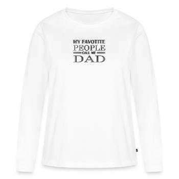 Citation Fête des Pères Père Père Père Père Père Gesch - T-shirt manches longues Premium bio Femme - blanc - Devant - Julia (174cm)