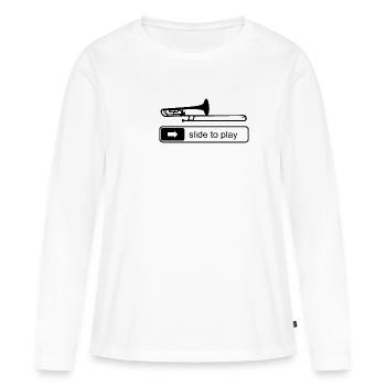 Posaune Posaunist Sprüche Spieler Lustig Geschenk - Frauen Premium Bio Langarmshirt - Weiß - Vorne - Julia (174cm)