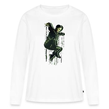 The Matrix Trinity - Frauen Premium Bio Langarmshirt - Weiß - Vorne - Julia (174cm)