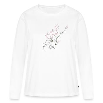 Du chaos nait le Lotus - T-shirt manches longues Premium bio Femme - blanc - Devant - Julia (174cm)