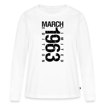 Anniversaire Mars 1963 Mars né en Mars - T-shirt manches longues Premium bio Femme - blanc - Devant - Julia (174cm)