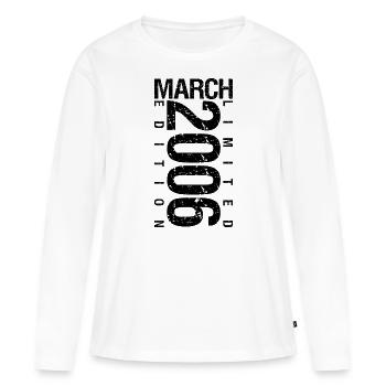 Anniversaire Mars 2006 Mars né en Mars - T-shirt manches longues Premium bio Femme - blanc - Devant - Julia (174cm)