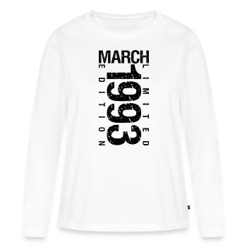 Anniversaire Mars 1993 Mars né en Mars - T-shirt manches longues Premium bio Femme - blanc - Devant - Julia (174cm)