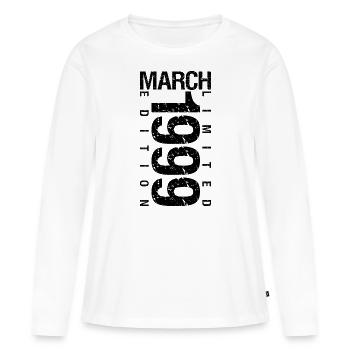 Anniversaire Mars 1999 Mars né en Mars - T-shirt manches longues Premium bio Femme - blanc - Devant - Julia (174cm)