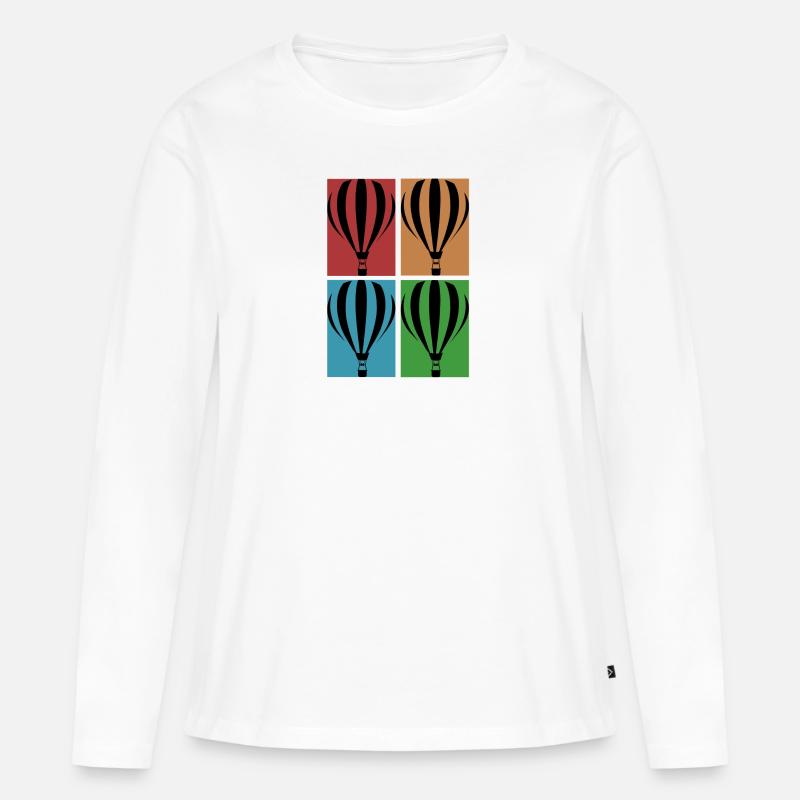 Heißluftballon - Collage - Frauen Premium Bio Langarmshirt - Weiß