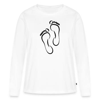 Fußpflege Pediküre Podologe Nagelstudio Geschenk - Frauen Premium Bio Langarmshirt - Weiß - Vorne - Julia (174cm)