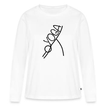 Conception d’exercices de yoga - T-shirt manches longues Premium bio Femme - blanc - Devant - Julia (174cm)