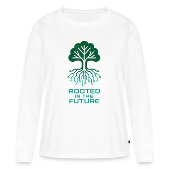 Un arbre numérique pour un avenir durable - T-shirt manches longues Premium bio Femme - blanc - Devant - Julia (174cm)