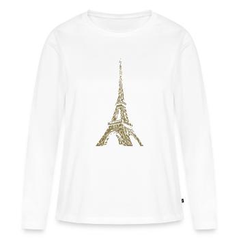 Eiffel Tower Paris minimalist landmark - Women's Premium Organic Long Sleeve Shirt - white - Front - Julia (174cm)