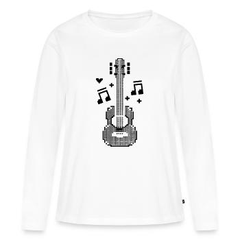 ukulélé - T-shirt manches longues Premium bio Femme - blanc - Devant - Julia (174cm)