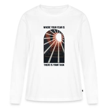 Angst als Wegweiser: Lösungsweg - Frauen Premium Bio Langarmshirt - Weiß - Vorne - Julia (174cm)