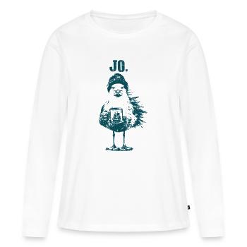 Jo Möwe - Frauen Premium Bio Langarmshirt - Weiß - Vorne - Julia (174cm)
