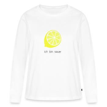 ich bin sauer - Frauen Premium Bio Langarmshirt - Weiß - Vorne - Julia (174cm)