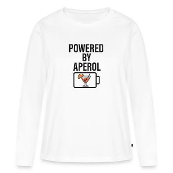 Powered by Aperoli - Frauen Premium Bio Langarmshirt - Weiß - Vorne - Julia (174cm)
