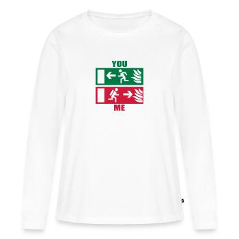 Pompiers - T-shirt manches longues Premium bio Femme - blanc - Devant - Julia (174cm)