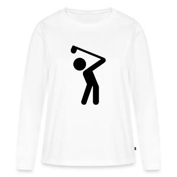 Golf - Frauen Premium Bio Langarmshirt - Weiß - Vorne - Julia (174cm)