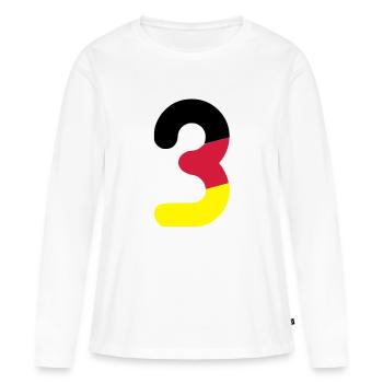 EM 2012 Deutschland Fußball Nationalmannschaft - Frauen Premium Bio Langarmshirt - Weiß - Vorne - Julia (174cm)