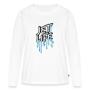 humide gouttes graffiti spray tampon bande dessinée - T-shirt manches longues Premium bio Femme - blanc - Devant - Julia (174cm)