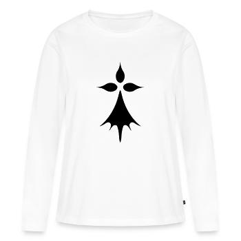 hermine - T-shirt manches longues Premium bio Femme - blanc - Devant - Julia (174cm)