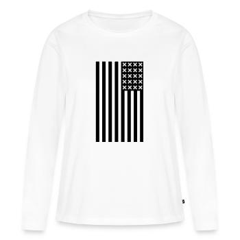 Drapeau de l'Amérique - T-shirt manches longues Premium bio Femme - blanc - Devant - Julia (174cm)