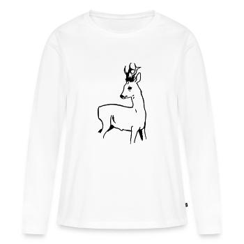 Rehbock - Frauen Premium Bio Langarmshirt - Weiß - Vorne - Julia (174cm)