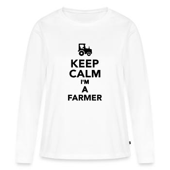 Bauer - Frauen Premium Bio Langarmshirt - Weiß - Vorne - Julia (174cm)