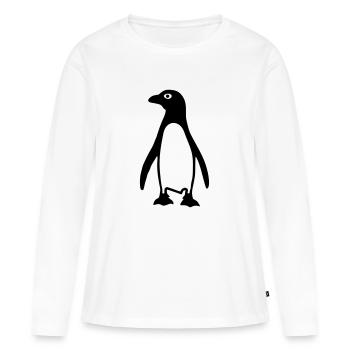 Manchot - T-shirt manches longues Premium bio Femme - blanc - Devant - Julia (174cm)