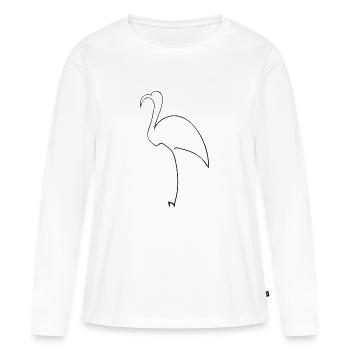 Flamingo - Frauen Premium Bio Langarmshirt - Weiß - Vorne - Julia (174cm)