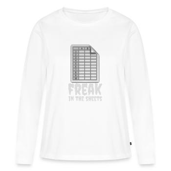 Freak dans les draps - T-shirt manches longues Premium bio Femme - blanc - Devant - Julia (174cm)