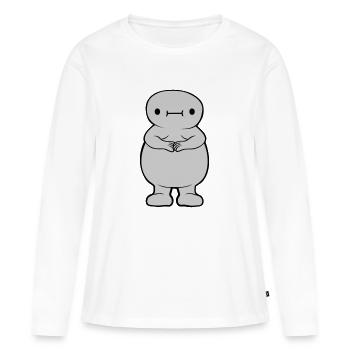 Sac épais de graisse sucrée - T-shirt manches longues Premium bio Femme - blanc - Devant - Julia (174cm)
