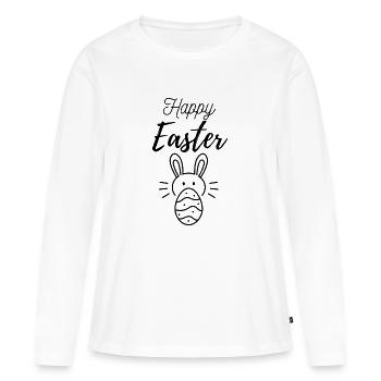 Joyeuses Pâques - T-shirt manches longues Premium bio Femme - blanc - Devant - Julia (174cm)
