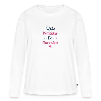 Petite princesse de marraine - T-shirt manches longues Premium bio Femme - blanc - Devant - Julia (174cm)