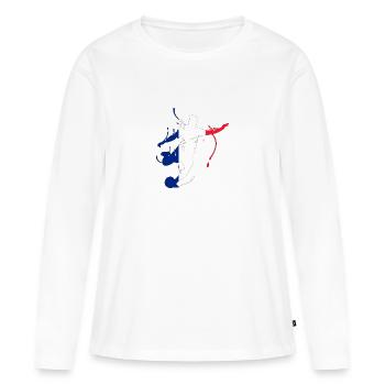 France - T-shirt manches longues Premium bio Femme - blanc - Devant - Julia (174cm)