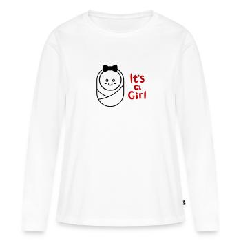 its Girl is a Girl Pregnancy Pregnant - Women's Premium Organic Long Sleeve Shirt - white - Front - Julia (174cm)